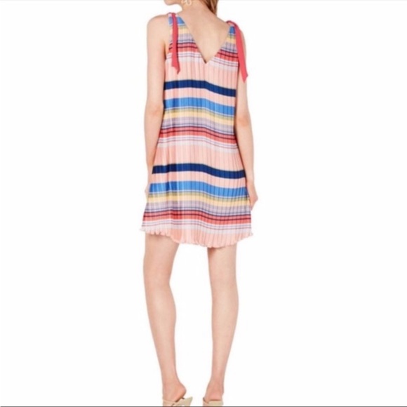 NWT FoxieDox Anthropologie Striped Pleated Shift Dress - Picture 4 of 16
